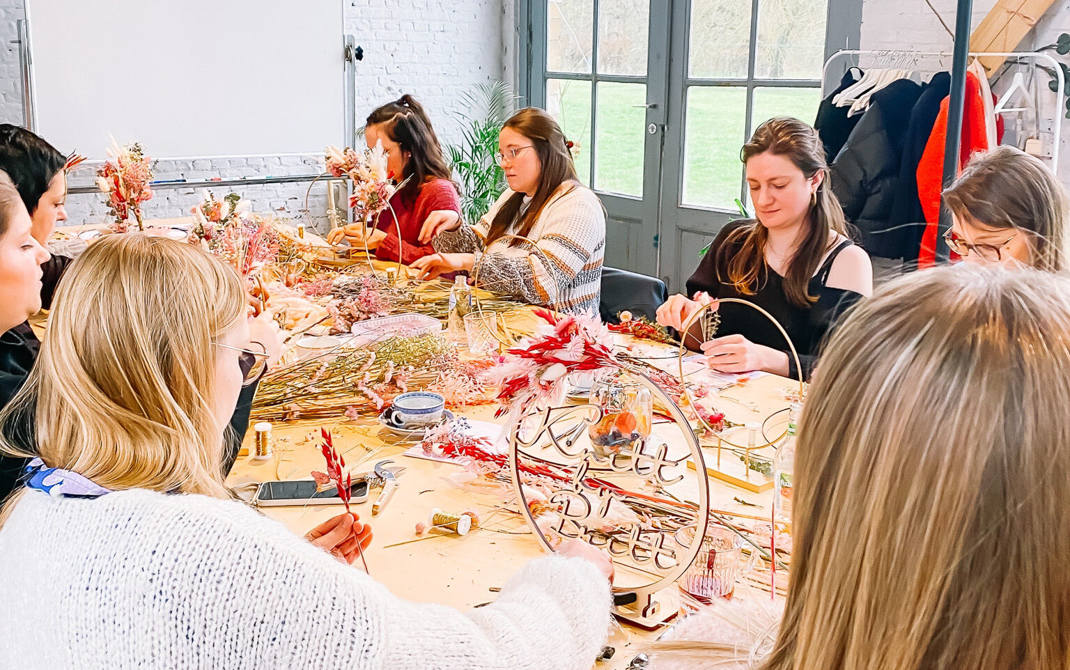 Workshop floral namehoops rust voor mama