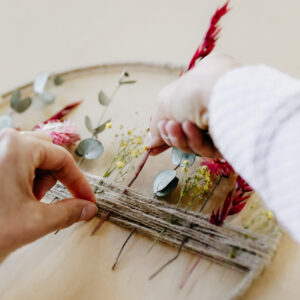 DIY special floral hoop droogbloemen workshop Mechelen