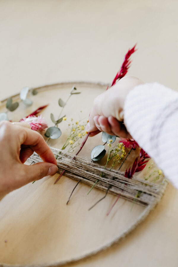 DIY special floral hoop droogbloemen workshop Mechelen