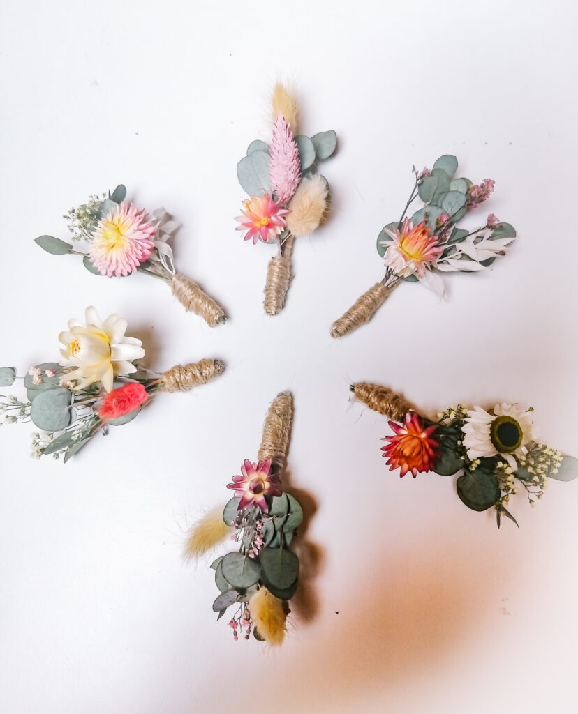 corsages met droogbloemen