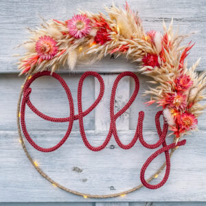 gepersonaliseerde floral hoop