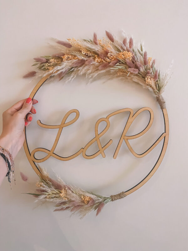 floral hoop met initialen