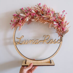 floral hoop met naam