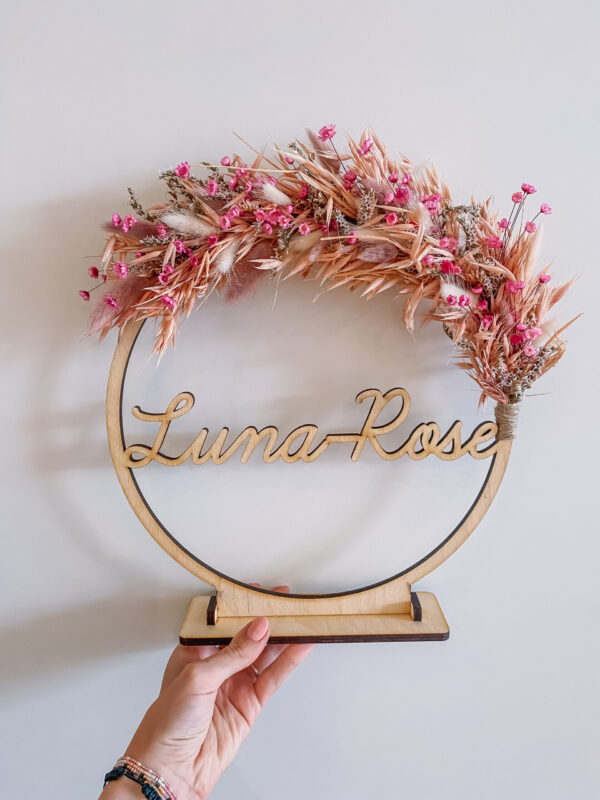 floral hoop met naam