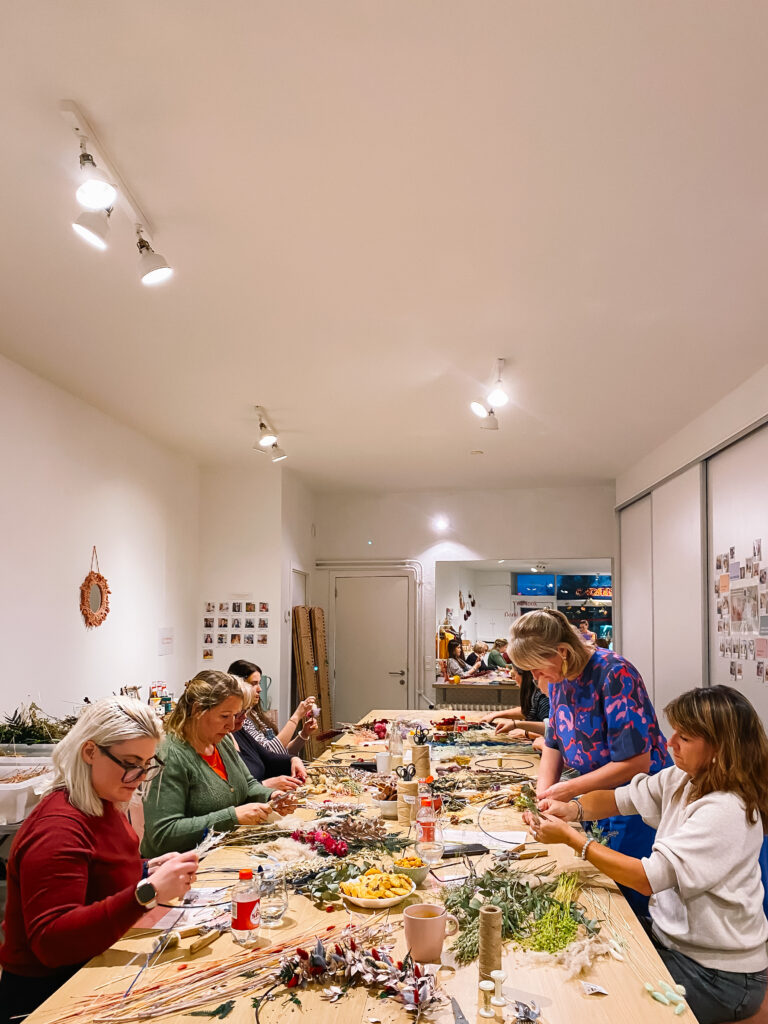 workshop dried floral hoops ruimte huren voor workshop