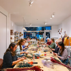 workshop dried floral hoops