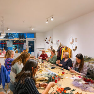 workshop dried floral hoops