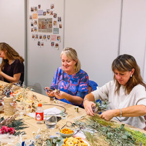 workshop dried floral hoops