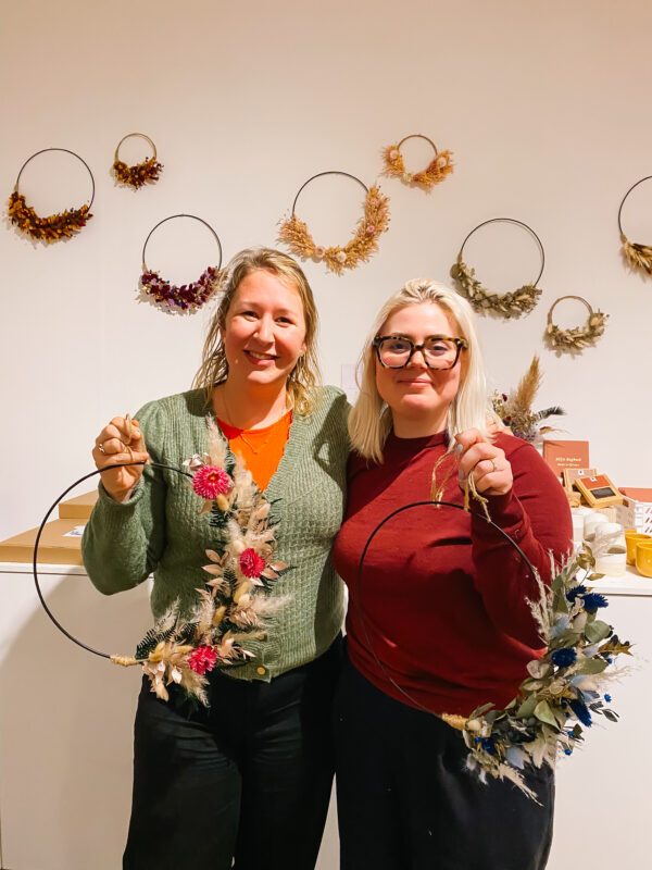 workshop dried floral hoops