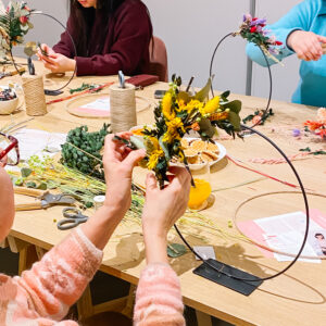 workshop dried floral hoops