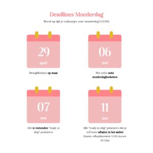 deadlines moederdag