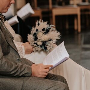 trouwboeket met droogbloemen