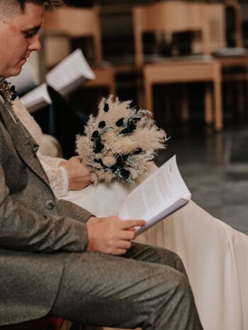 trouwboeket met droogbloemen