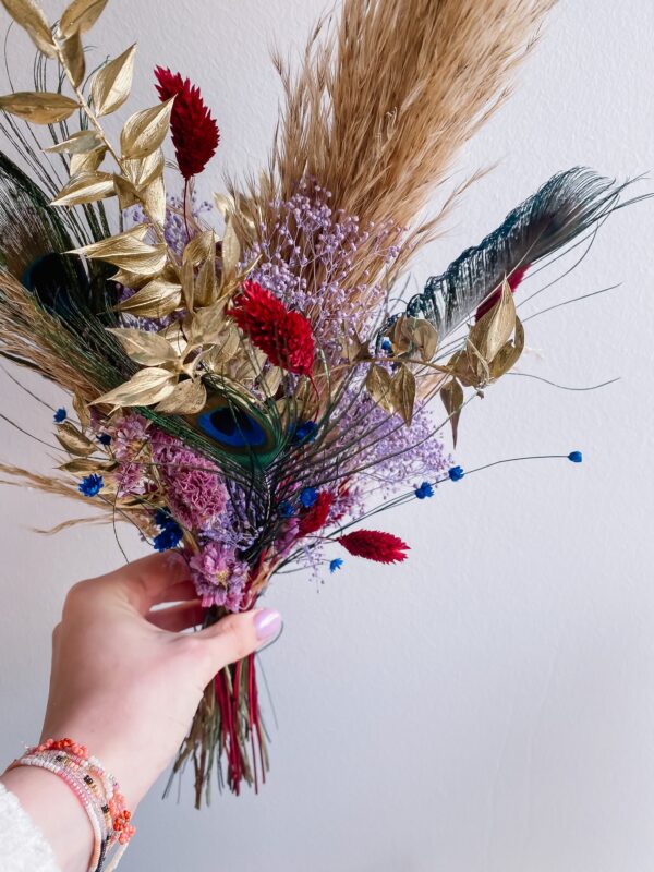 boeket met droogbloemen