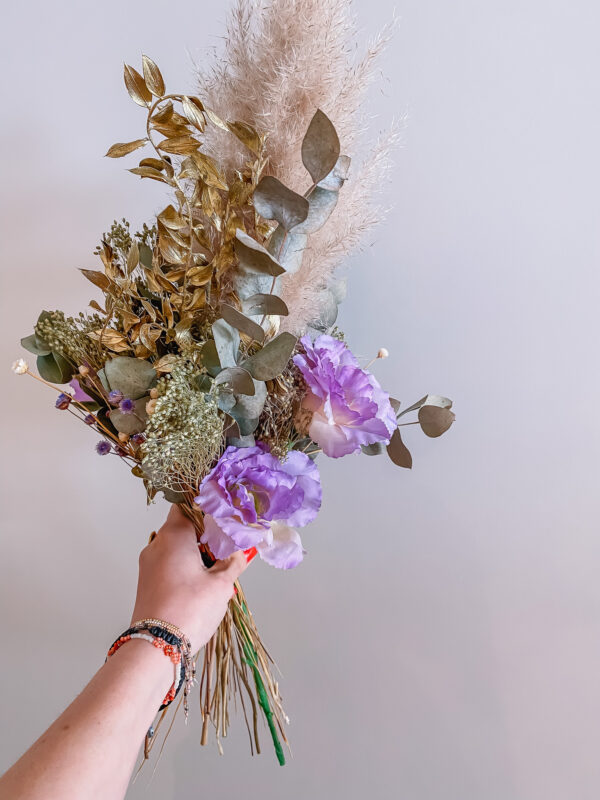 boeket met droogbloemen