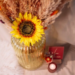 boeket met droogbloemen