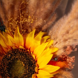 boeket met droogbloemen