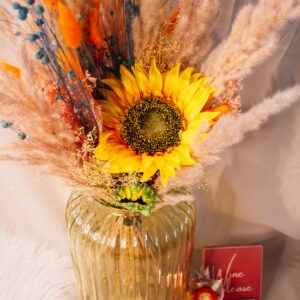 boeket met droogbloemen