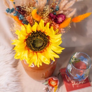 klein boeket met droogbloemen