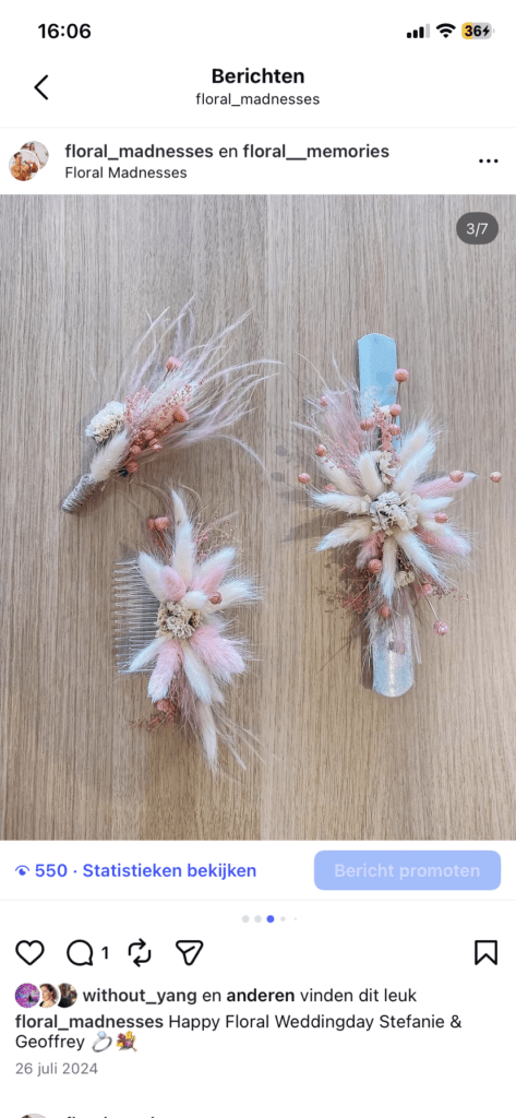 armband met droogbloemen