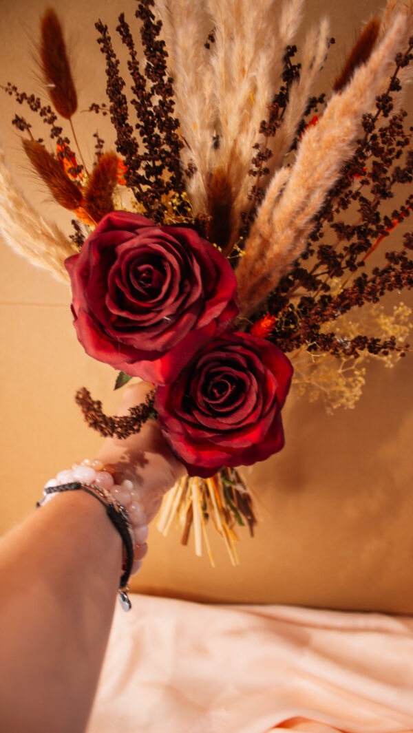 klein boeket met droogbloemen